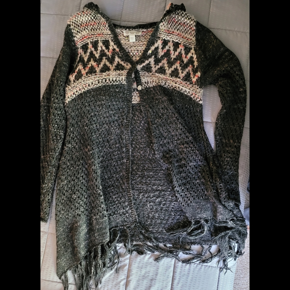 Vintage America Blues Open Cardigan with hood